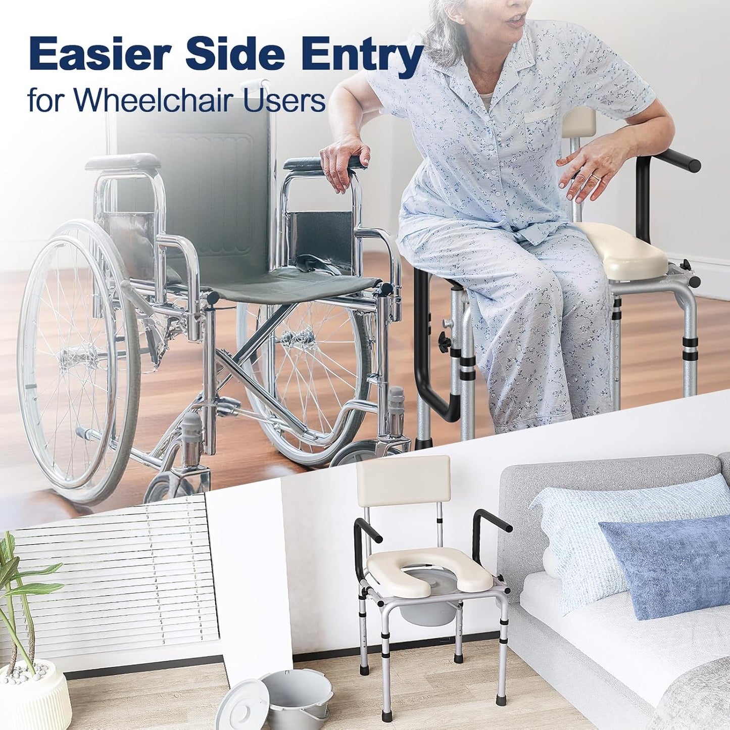 Drop Arm Bedside Commode