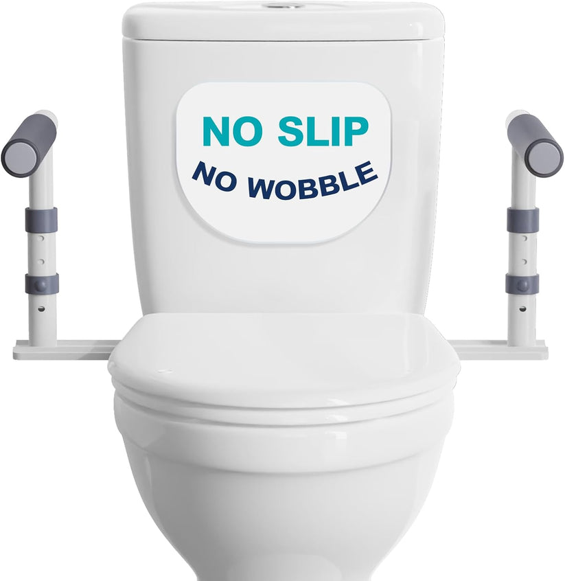 HolyHeal height-adjustable toilet safety frame with support handles