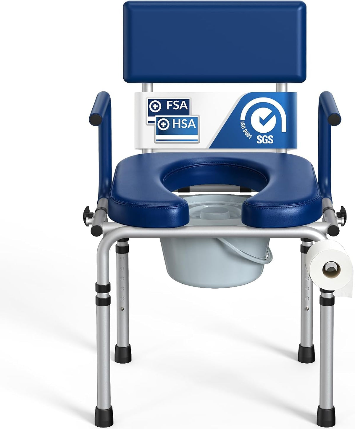 M77 Bedside Commode, Drop Arm Portable Toilet for Adults Seniors