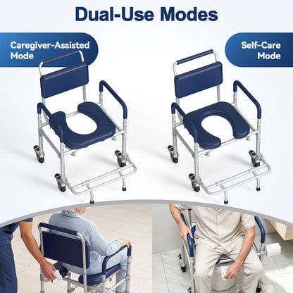 M83 Bedside Commode Wheelchair for Seniors, Potty Chair for Adults