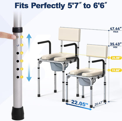 Drop Arm Bedside Commode