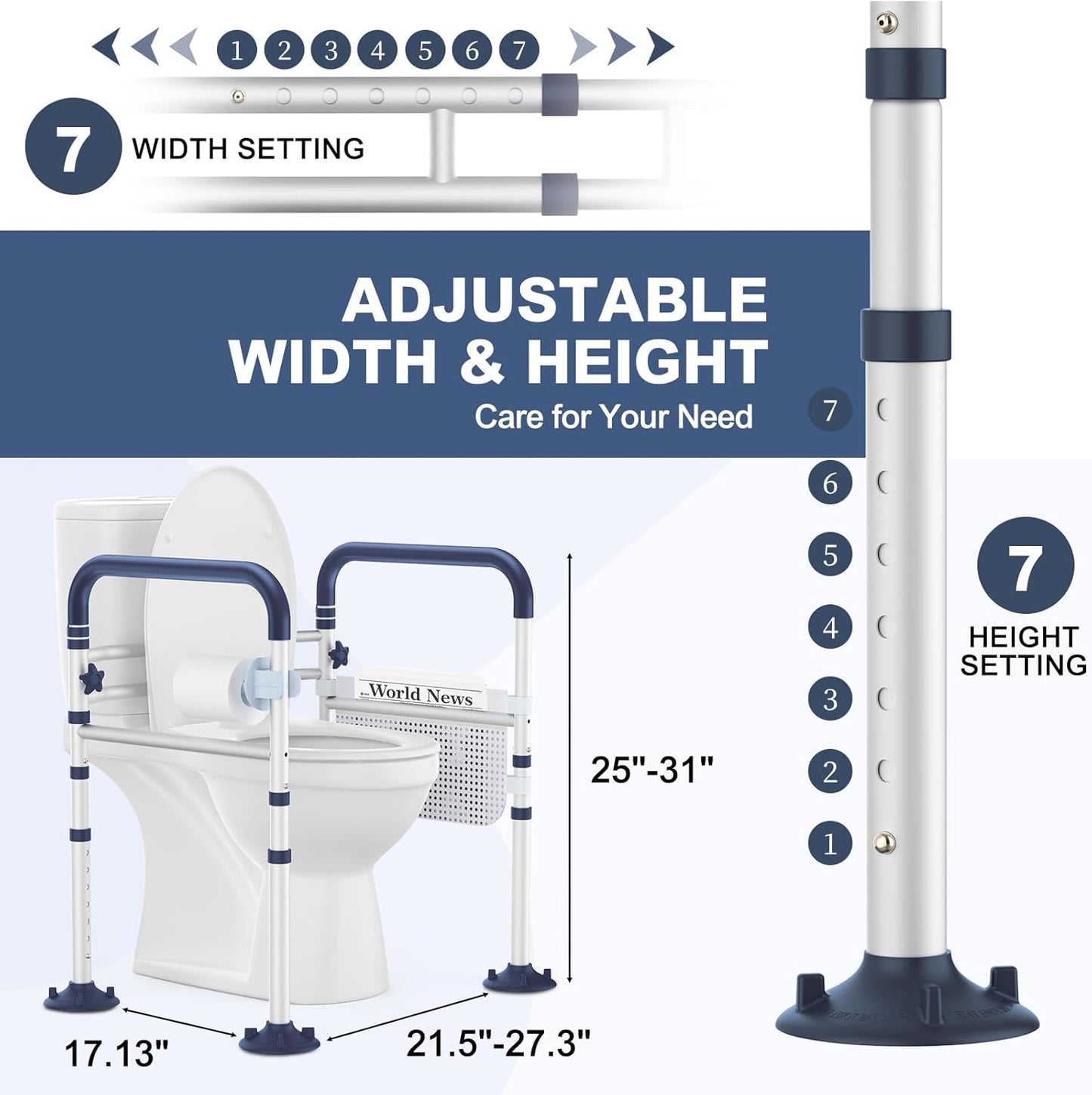Toilet Safety Rails for Seniors