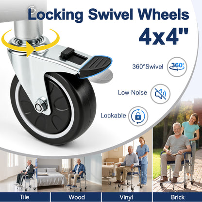 M83 Bedside Commode Wheelchair for Seniors, Potty Chair for Adults