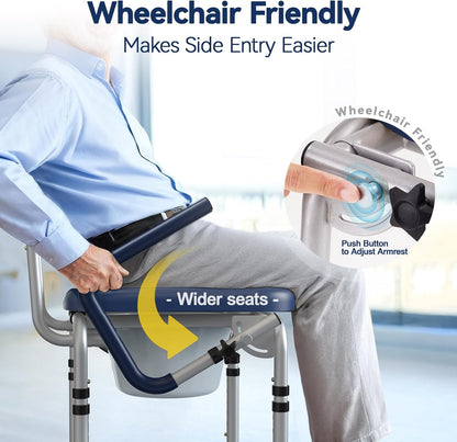 Drop Arm Bedside Commode