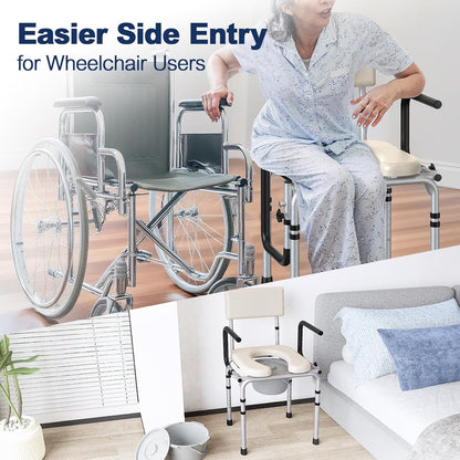 Drop Arm Bedside Commode