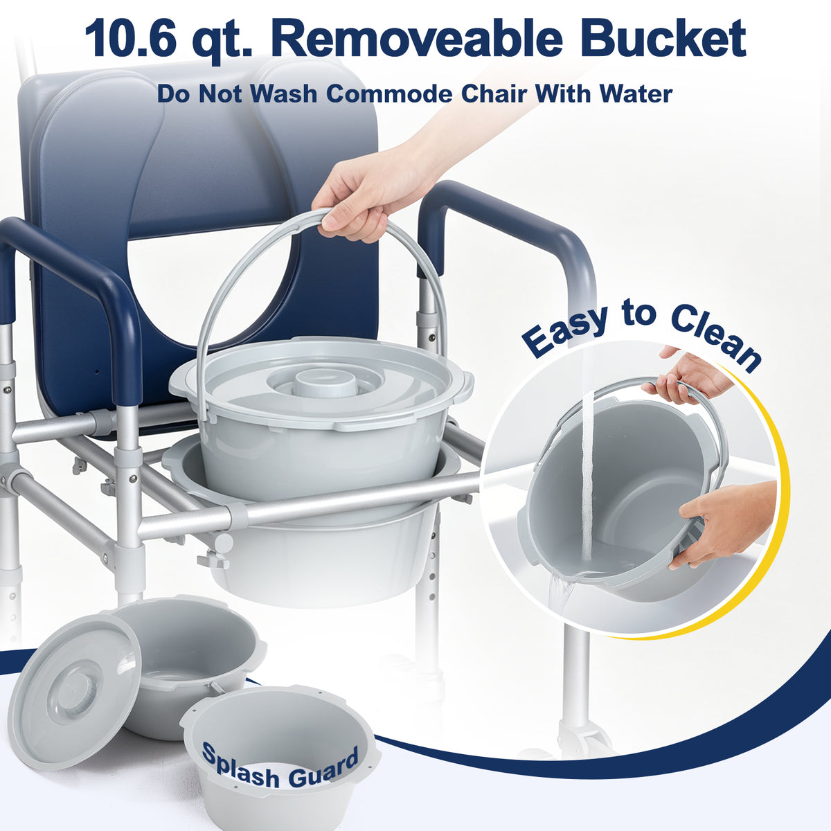 M83 Bedside Commode Wheelchair for Seniors, Potty Chair for Adults