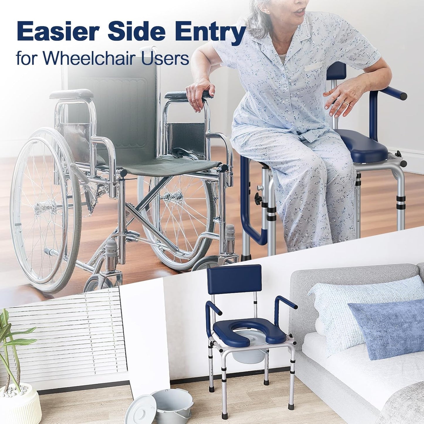 Drop Arm Bedside Commode