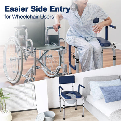 Drop Arm Bedside Commode