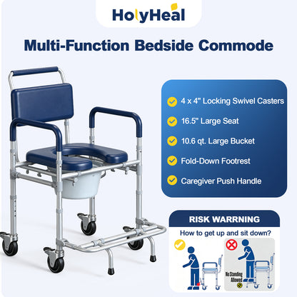 M83 Bedside Commode Wheelchair for Seniors, Potty Chair for Adults